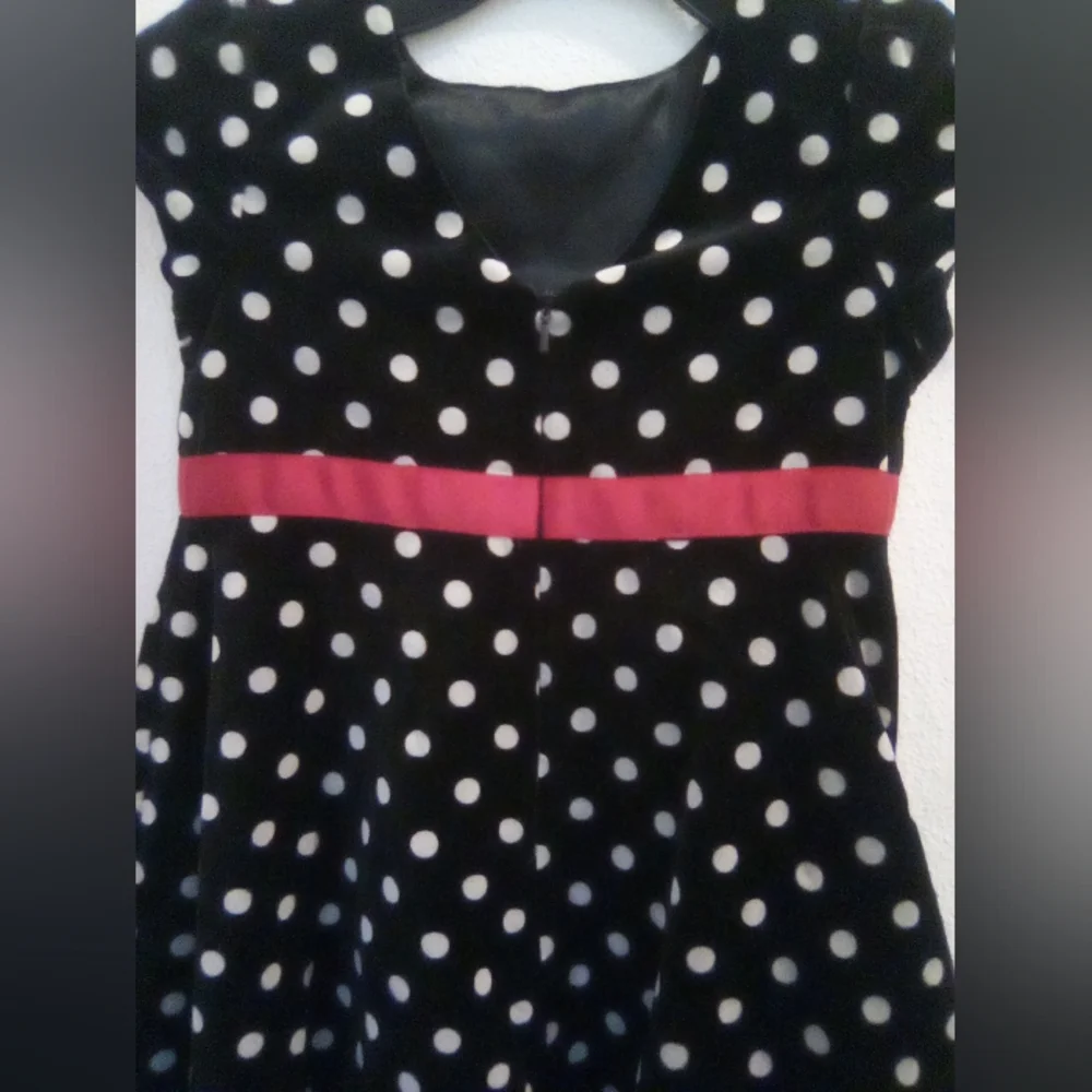 Gymboree Velvet Polka Dot Fit and Flare Dress 100% Cotton Size 6 Ribbon Coquette